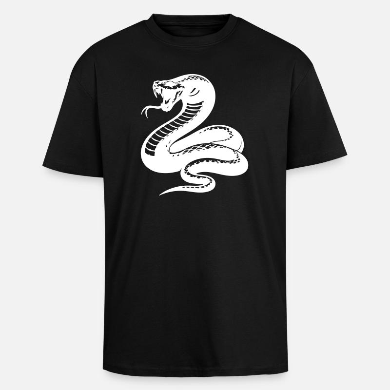 Schlange Python Silhouette - Oversized Heavyweight Unisex T-Shirt - Schwarz