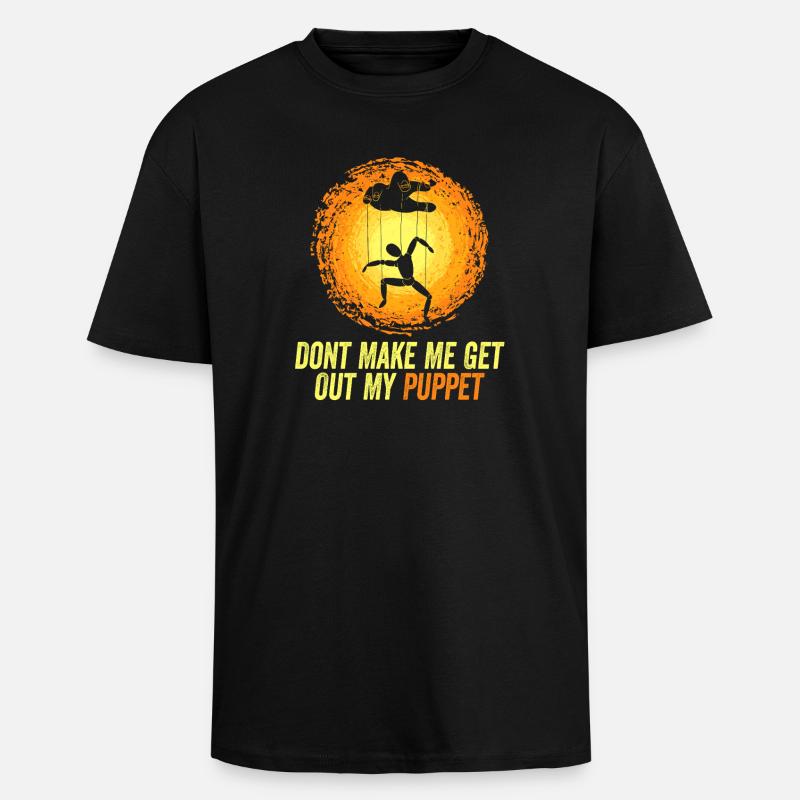 Puppet Master Pun Tee - Unisex Oversized Heavyweight T-shirt - black