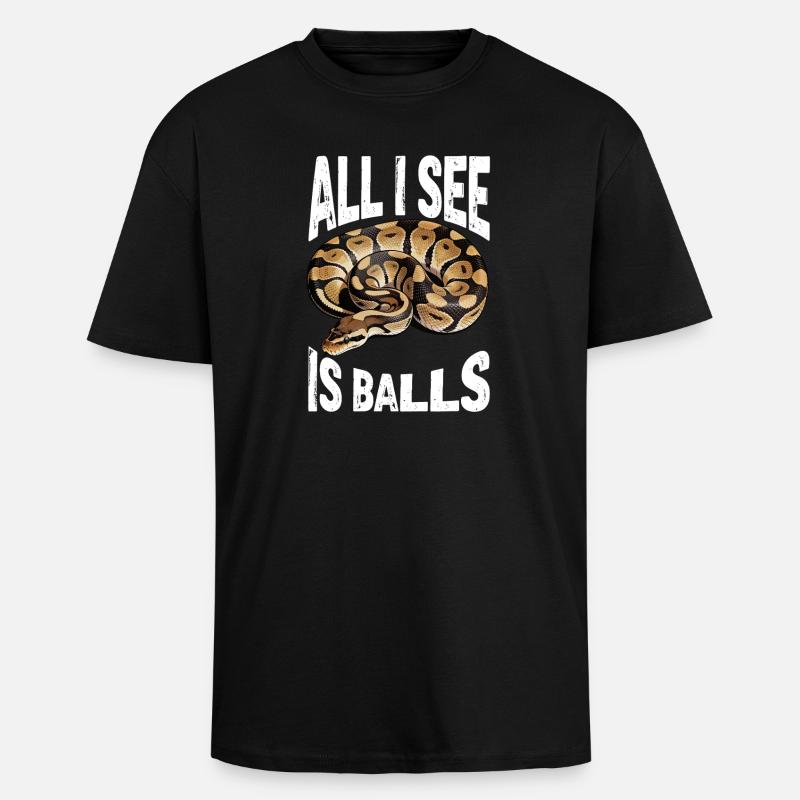 Königspython Schlangen Liebhaber Terrarium Python - Oversized Heavyweight Unisex T-Shirt - Schwarz