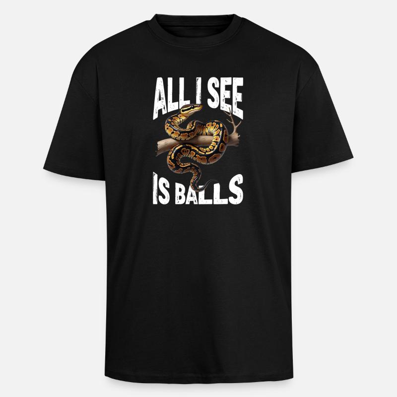 Königspython Schlangen Liebhaber Terrarium Python - Oversized Heavyweight Unisex T-Shirt - Schwarz