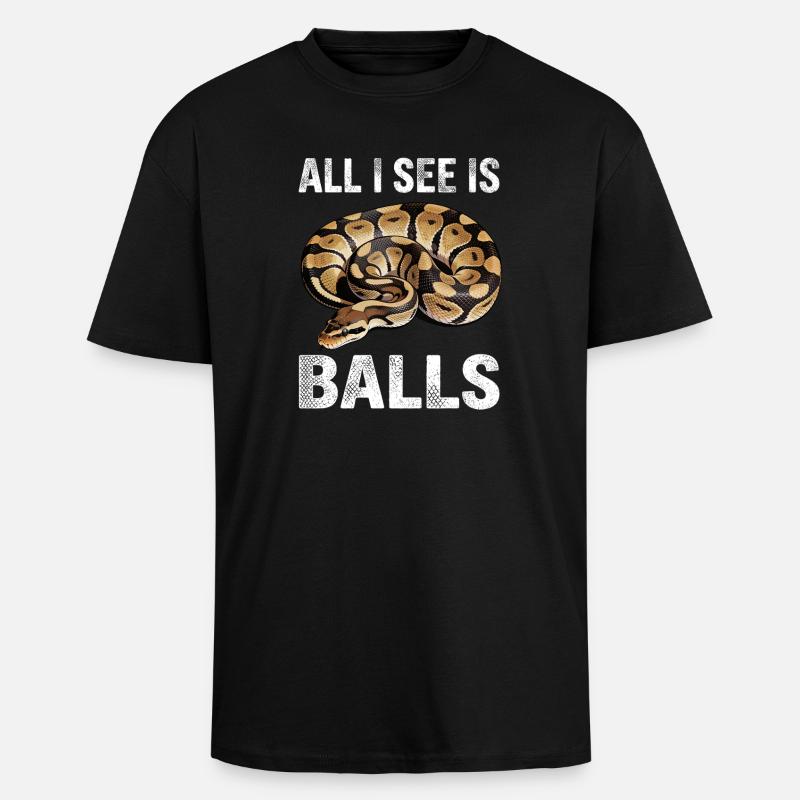 Königspython Schlangen Liebhaber Terrarium Python - Oversized Heavyweight Unisex T-Shirt - Schwarz