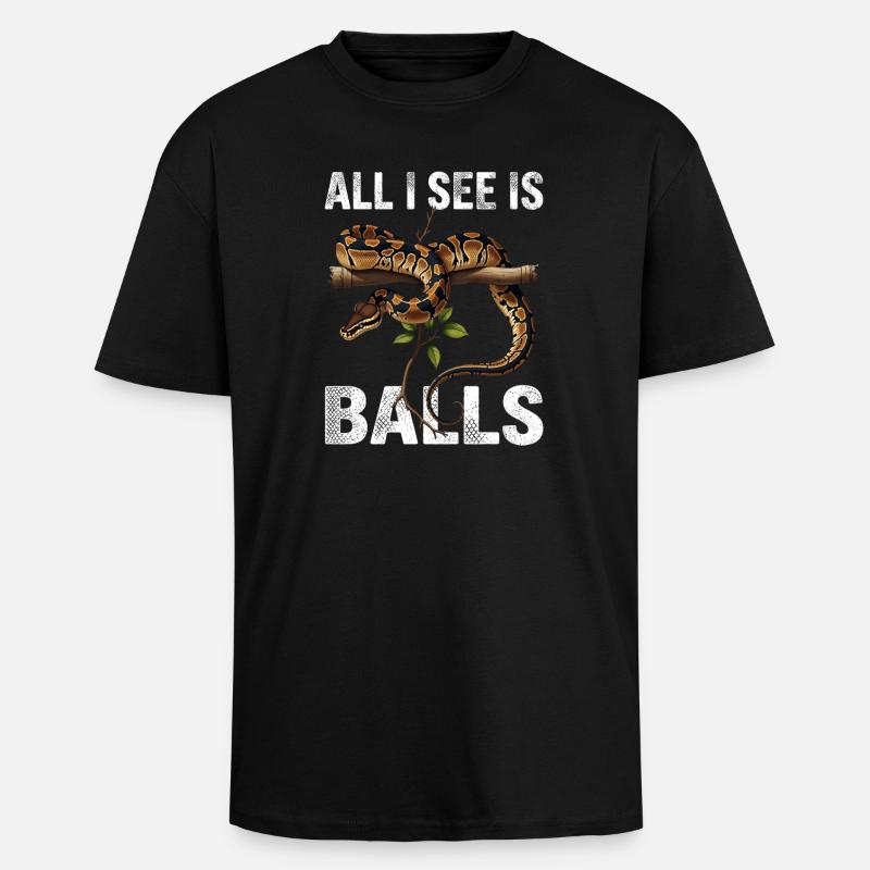 Königspython Schlangen Liebhaber Terrarium Python - Oversized Heavyweight Unisex T-Shirt - Schwarz