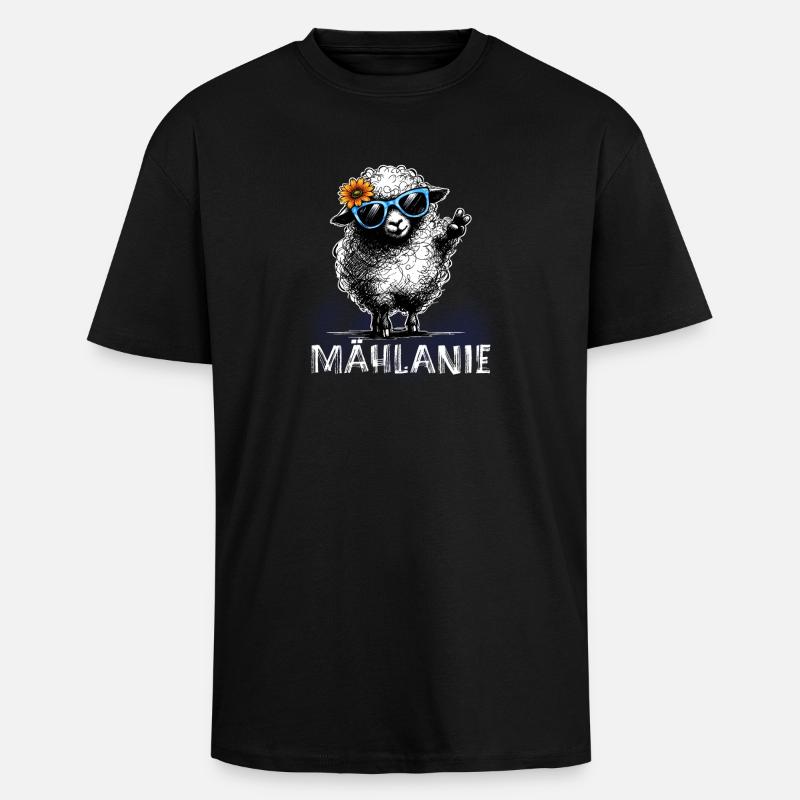 Mählanie – Pecore Birichina Gioco di parole Pace - T-shirt unisex oversize pesante - nero