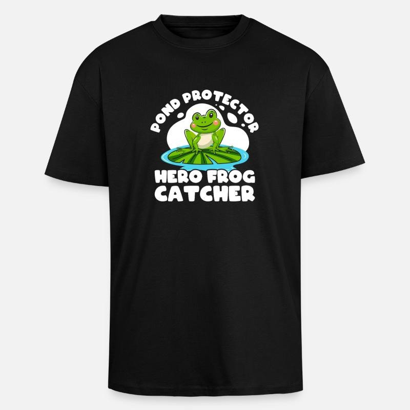 Frog Catcher Pond Protector Frog - Oversized Heavyweight Unisex T-Shirt - Schwarz
