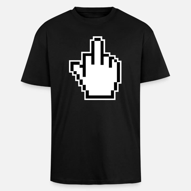 Middle Finger Cursor Middlefinger - Unisex Oversized Heavyweight T-shirt - black