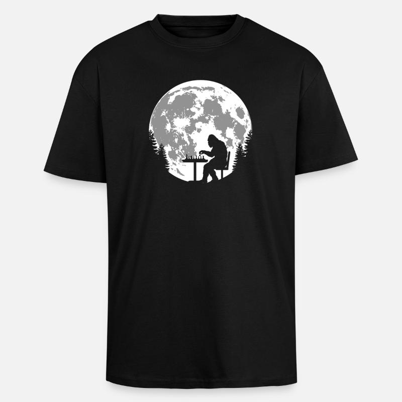 Bigfoot Schach - Oversized Heavyweight Unisex T-Shirt - Schwarz