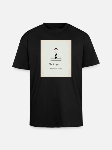Shut up – Volume Zero Minimal Design - Unisex Oversized Heavyweight T-shirt - black