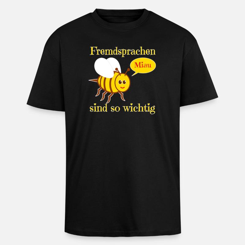 Funny bee in comic style - Unisex Oversized Heavyweight T-shirt - black