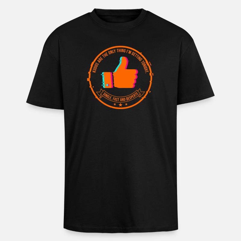 NeonThumbs Stempel: Single heute Abend - Oversized Heavyweight Unisex T-Shirt - Schwarz