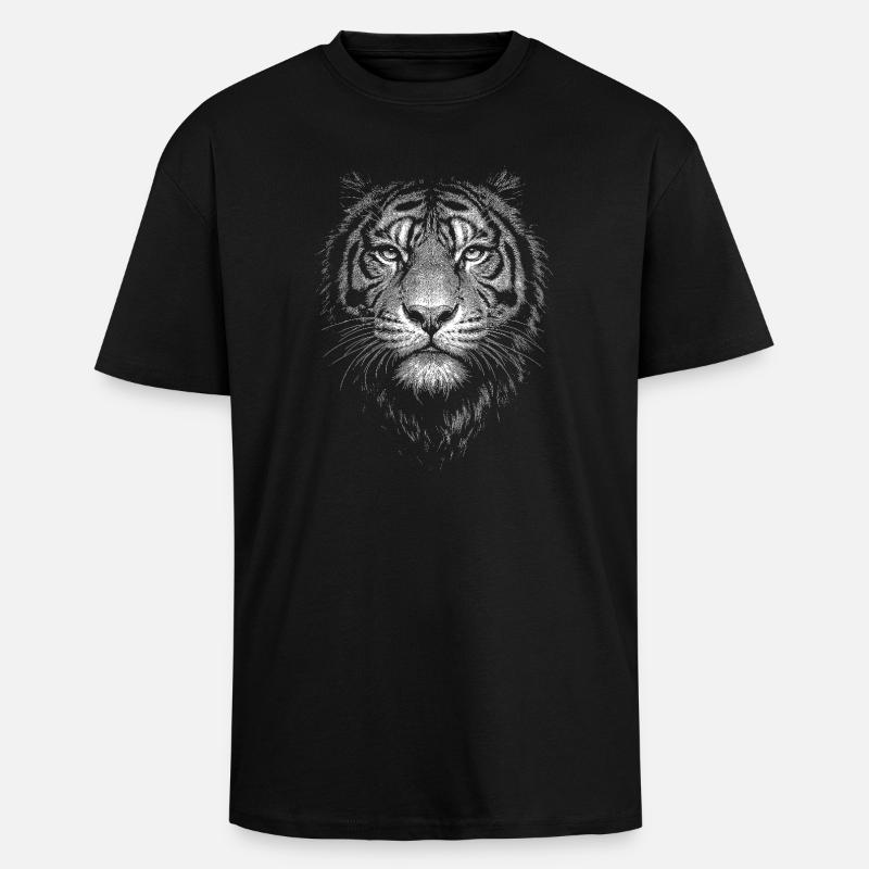 Tiger - Oversized Heavyweight Unisex T-Shirt - Schwarz