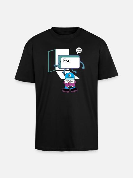 Escape Key Hero Retro Gamer Keycap - Unisex Oversized Heavyweight T-shirt - black