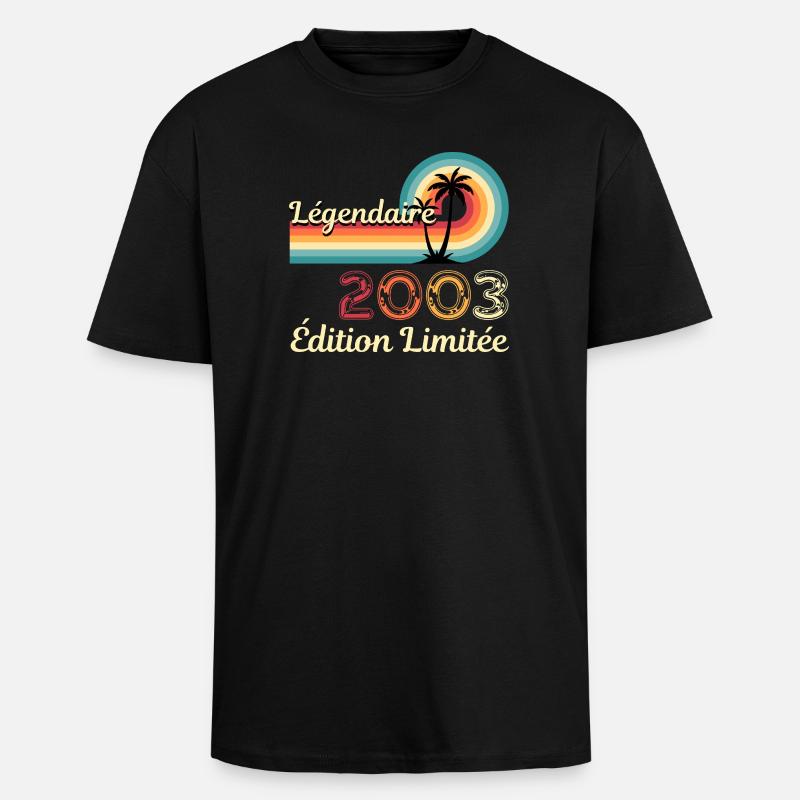 Légendaire 2003, édition limitée - T-shirt unisexe oversize épais - noir