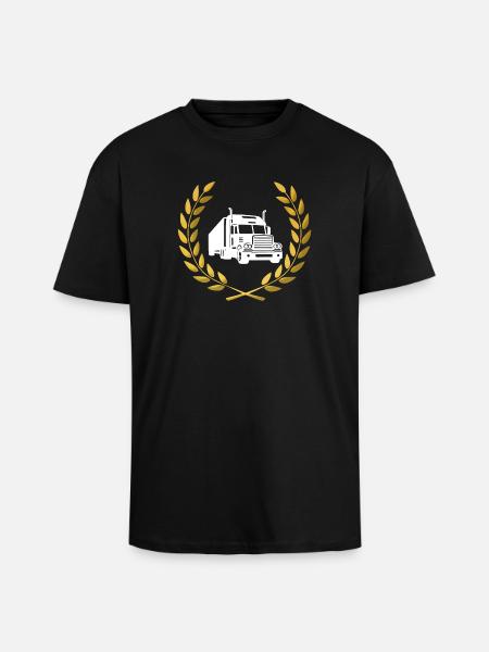 Truck crest - Unisex Oversized Heavyweight T-shirt - black