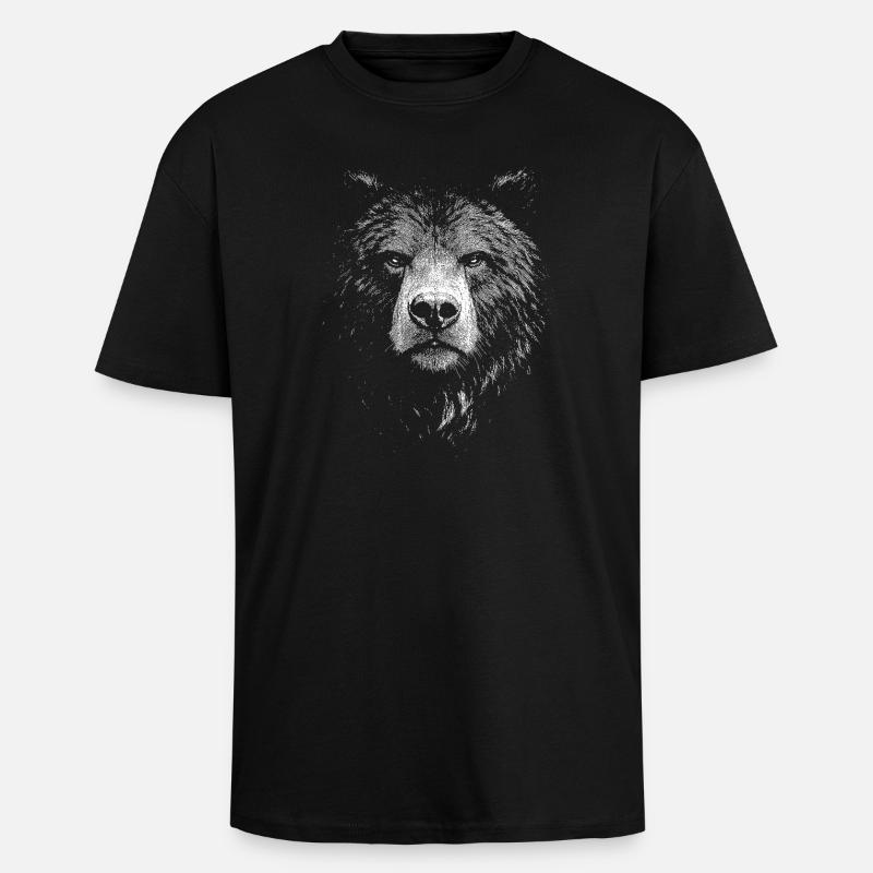 Bär - Oversized Heavyweight Unisex T-Shirt - Schwarz