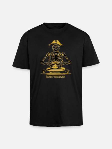 Deadly Precision - Royal Gold Edition - Unisex Oversized Heavyweight T-shirt - black