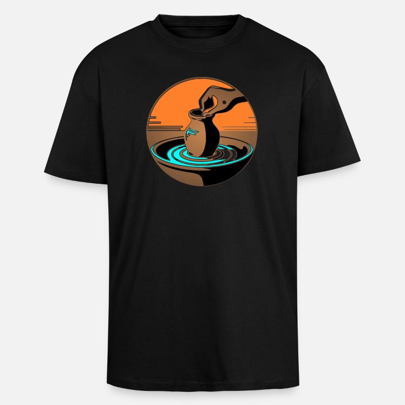 Zen Pottery Master – Blaue Ausgabe - Oversized Heavyweight Unisex T-Shirt - Schwarz