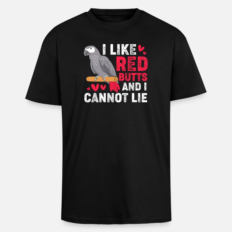Papagei Grau - Oversized Heavyweight Unisex T-Shirt - Schwarz