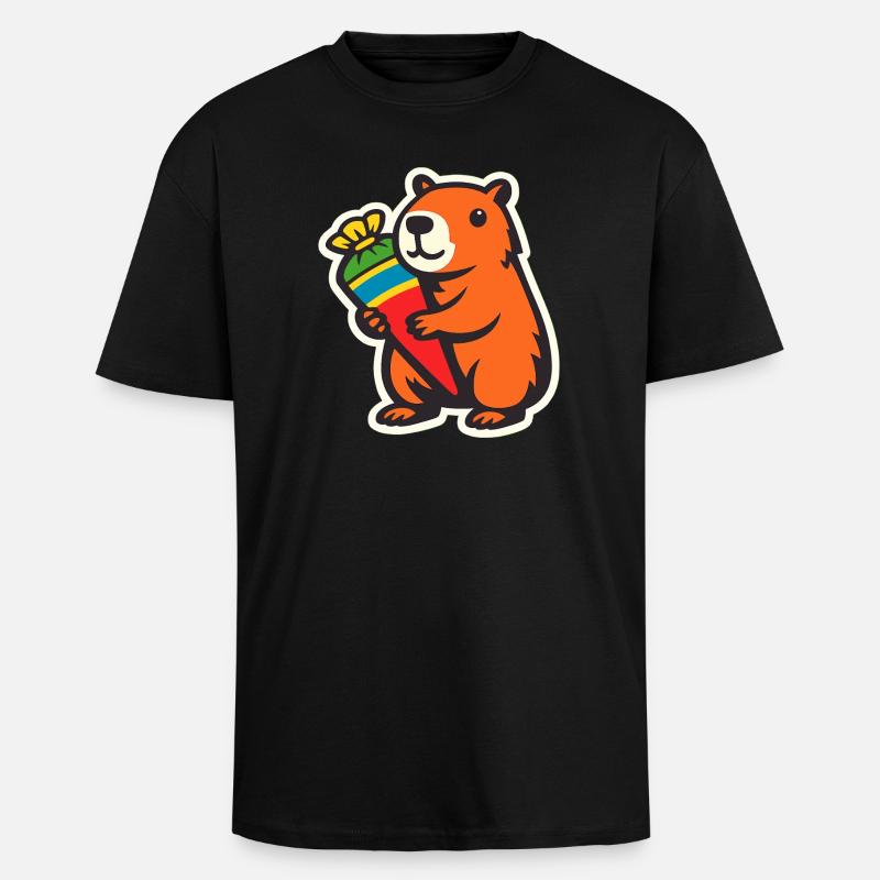 Inscription à l’école Capybara - T-shirt unisexe oversize épais - noir