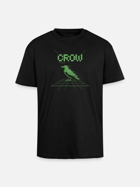 Crow retro skjorte – 8 bit gaming-stil - Unisex oversized heavyweight t-shirt - sort