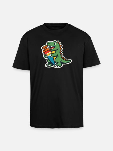 Schulkind Dino Einschulung Geschenk - Oversized Heavyweight Unisex T-Shirt - Schwarz