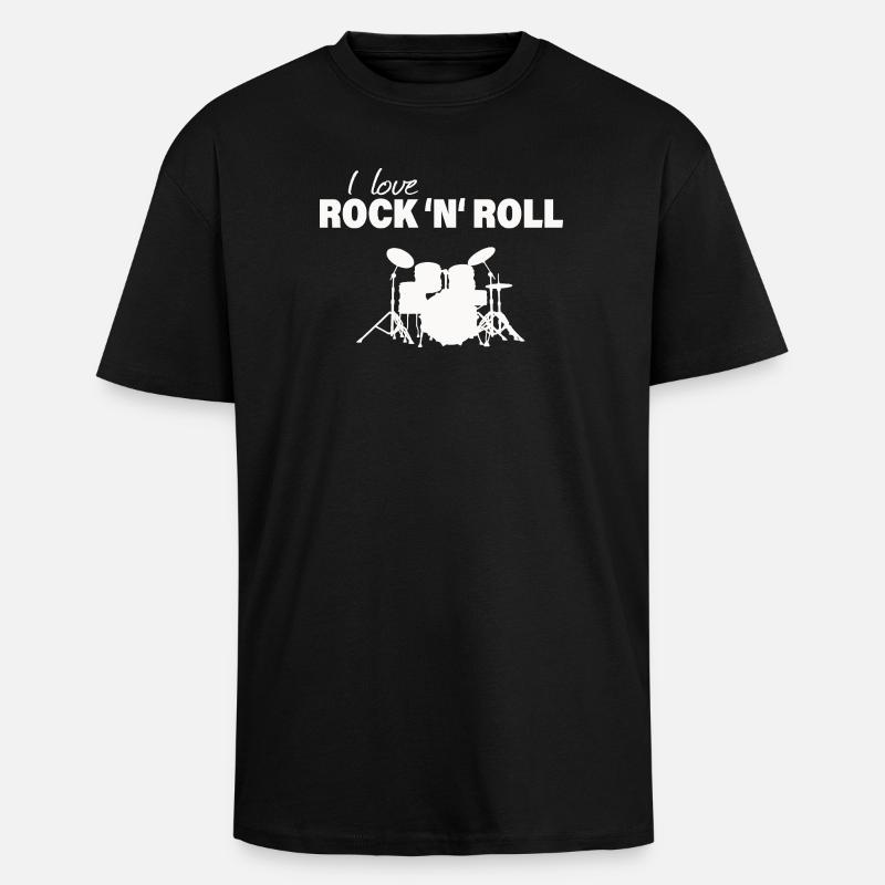 ROCK & ROLL - Oversized Heavyweight Unisex T-Shirt - Schwarz