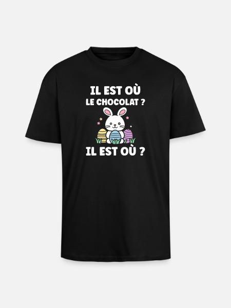 Where is the chocolate - Unisex Oversized Heavyweight T-shirt - black
