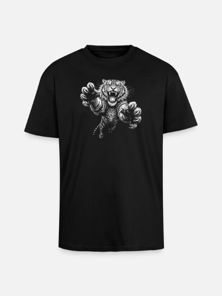 Tiger - Unisex Oversized Heavyweight T-shirt - black