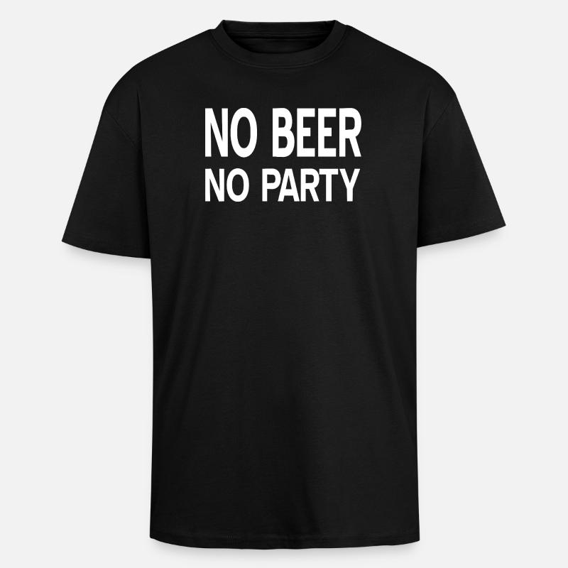 Bier - Oversized Heavyweight Unisex T-Shirt - Schwarz