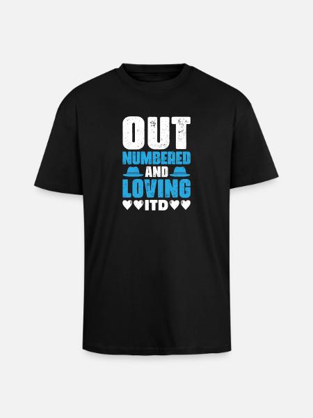 Dad father of three girls daughters - Unisex Oversized Heavyweight T-shirt - black