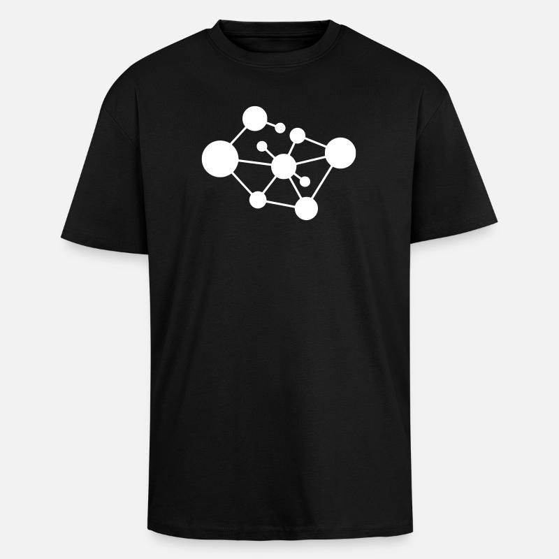 Molecule Network Connection - Unisex Oversized Heavyweight T-shirt - black
