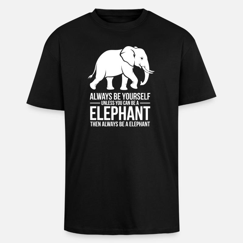 Drôles de Dits d’Éléphant Cadeau Éléphant - T-shirt unisexe oversize épais - noir