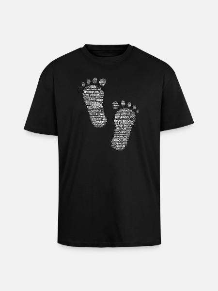 Feet, Barefoot, Big Feet, Footprint, Footprints - Unisex Oversized Heavyweight T-shirt - black