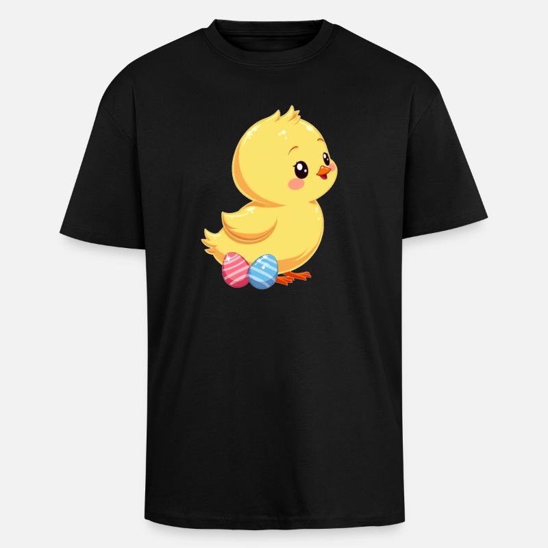 Chicks at Easter - Unisex Oversized Heavyweight T-shirt - black