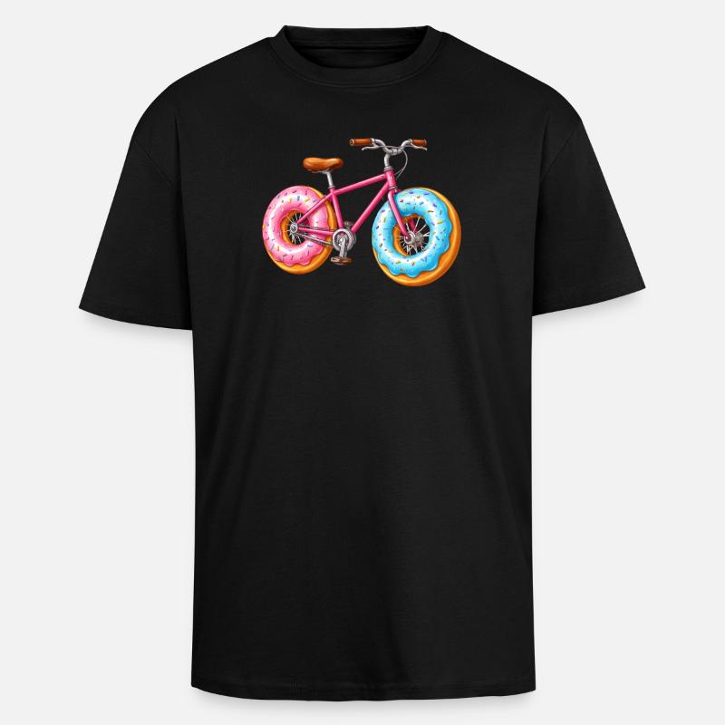 Vélo Donut – Conception de Vélo Mignon - T-shirt unisexe oversize épais - noir