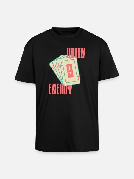 Queen Energy - Unisex Oversized Heavyweight T-shirt - black