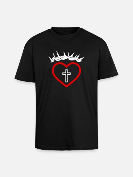 JESUS CHRIST CHURCH CHRISTIANITY - Unisex Oversized Heavyweight T-shirt - black