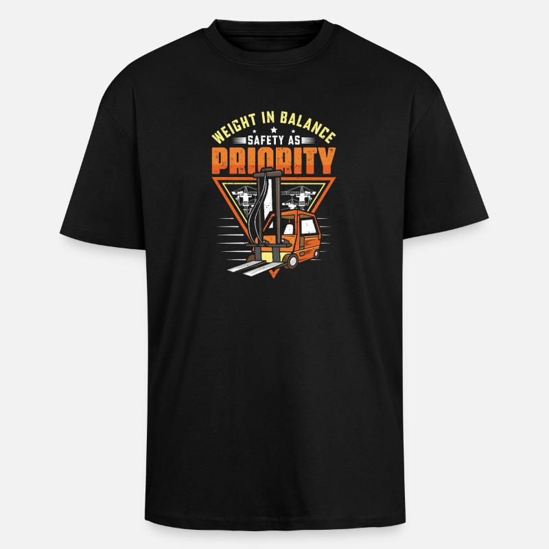 Staplerfahrer Englisch Spruch Stapler - Oversized Heavyweight Unisex T-Shirt - Schwarz