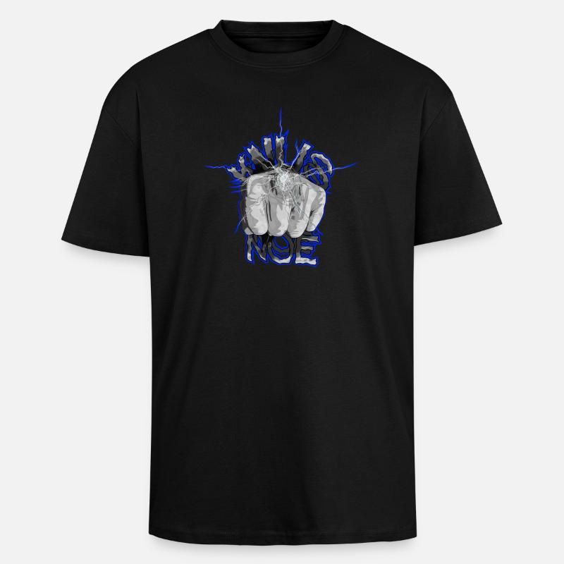 Die Faust zerschlägt das Glas - Oversized Heavyweight Unisex T-Shirt - Schwarz
