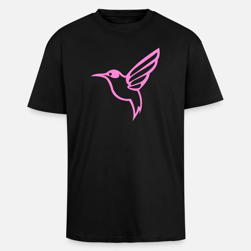 Uccello colibrì - T-shirt unisex oversize pesante - nero