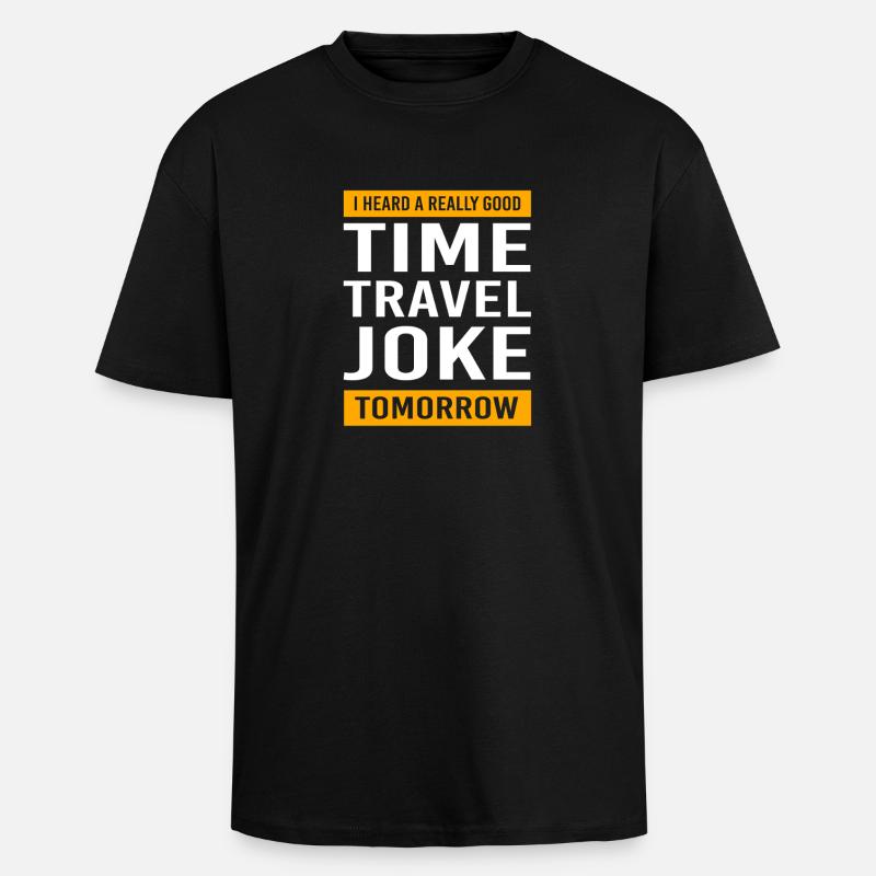 Zeitreise - Oversized Heavyweight Unisex T-Shirt - Schwarz