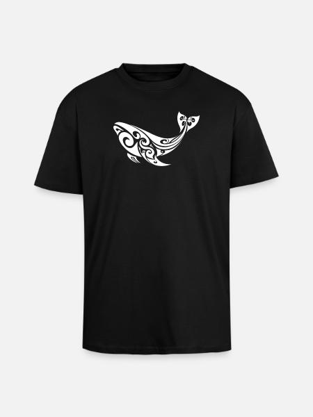 whale - Unisex Oversized Heavyweight T-shirt - black