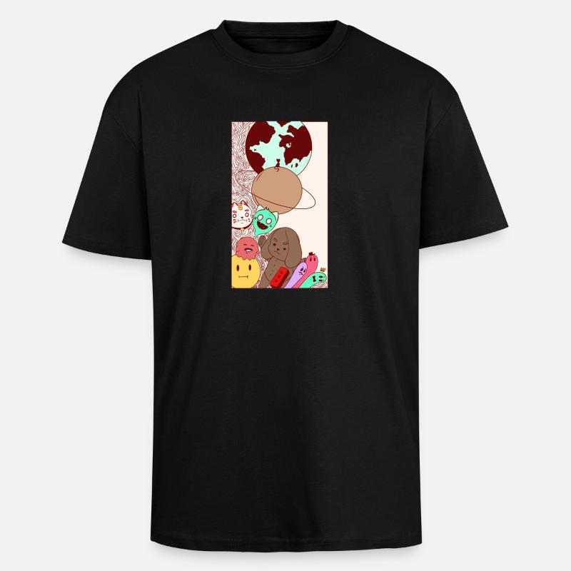 Colors-Universum - Oversized Heavyweight Unisex T-Shirt - Schwarz