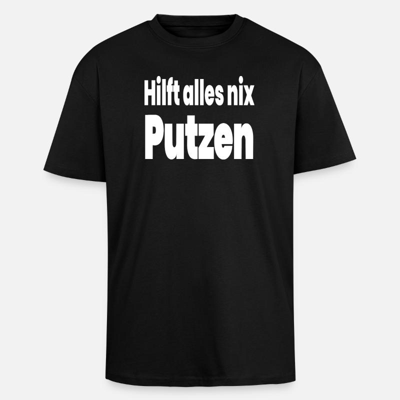 Putzen - Oversized Heavyweight Unisex T-Shirt - Schwarz