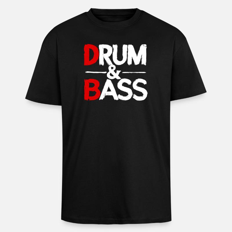 Drum & Bass / Rum & Ass Distressed - Unisex Oversized Heavyweight T-shirt - black