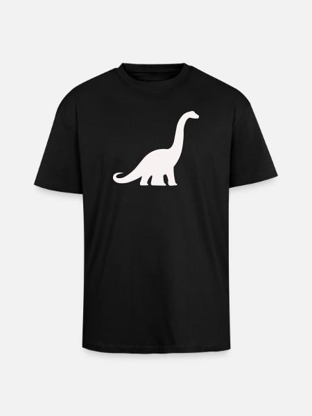 Long neck dino silhouette - Unisex Oversized Heavyweight T-shirt - black