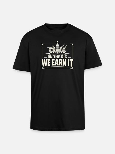 Offshore-bohrer-rig-bohrer Bohrboden Offshore - Oversized Heavyweight Unisex T-Shirt - Schwarz