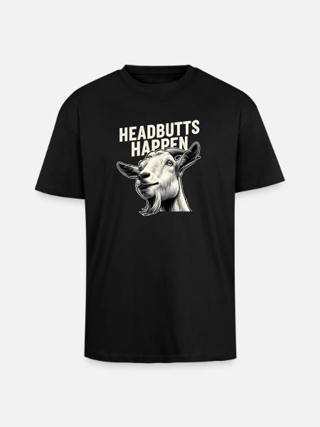 Hodestøt skjer | Geitehodestøt-humor - Unisex oversized t-skjorte i kraftig kvalitet - svart