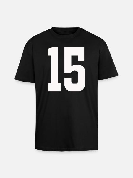 Numéro 15 - T-shirt unisexe oversize épais - noir