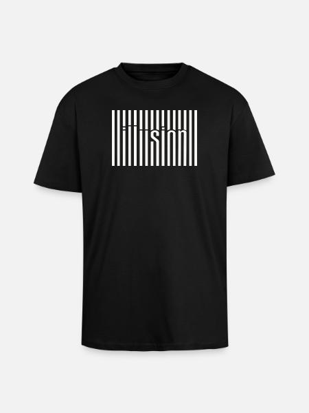Barcode Illusion - Oversized Heavyweight Unisex T-Shirt - Schwarz