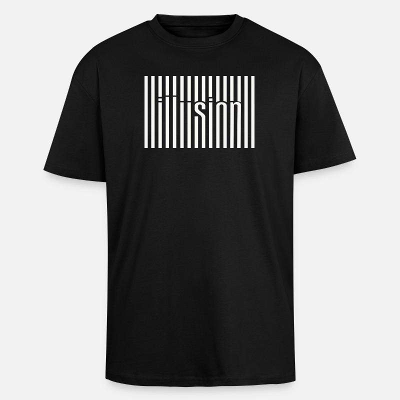 Barcode Illusion - Unisex Oversized Heavyweight T-shirt - black